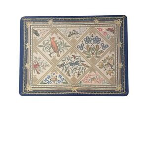 Pimpernel Rare Embroidery‎ Pattern Cork Back Placemats Set Of 6 In Box 9x12" VTG